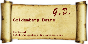Goldemberg Detre névjegykártya